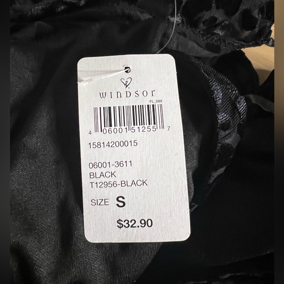 WINDSOR NWT Black Leopard Print Open Back Blouse - Picture 5 of 5